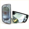 Clear rectangular front turn signal light with grid-patterned lens and black trim for nissan datsun 620 1972-1979