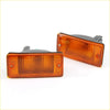 Front turn signal lightset for nissan sentra b11 1982-1986 amber rectangular side marker lights with black plastic housing