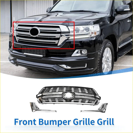Front Upper Bonnet Bumper Grille for Toyota Land Cruiser LC200 - Exterior