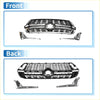 Front upper bonnet bumper grille for toyota land cruiser lc200 with chrome finish and central circular emblem