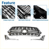 Front upper bonnet bumper grille for toyota land cruiser lc200 with chrome abs plastic and black mesh pattern plus emblem