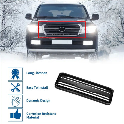 Front Upper Bumper Grille for Toyota Land Cruiser (2007-2012) Black - Exterior