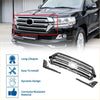Front upper bumper grille for toyota land cruiser lc200 with chrome finish horizontal slats and central emblem