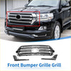 Chrome finished front upper bumper grille for toyota land cruiser lc200 with sleek horizontal slats and central emblem