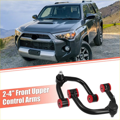 Black and red 2 to 4 inch front upper control arms for toyota 4runner 2003 to 2022 ball joint lift kit
