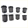 Black rubber front upper and lower control arm bushings with silver metal rings for toyota tundra sequoia