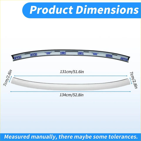 Front upper windshield mould trim for toyota fj cruiser 07-14 white curved trim with black edges and blue clips