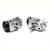Front wheel brake cylinder for toyota hilux 1978-1983 silver metal caliper with black rubber and gear-like parts