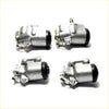Set of four silver metal front wheel brake cylinders with black rubber caps for toyota hilux 1978-1983
