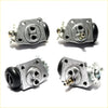 Front wheel brake cylinder set for toyota hilux 1978-1983 silver metal with black rubber and brass fittings