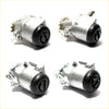 Silver and black automotive ignition switch assemblies with cylindrical body and threaded mounting for Toyota Hilux brake cylinder set