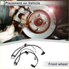 Front wheel brake pad wear sensor for Toyota Prius 2004-2009 black rubber-coated wires with metal connectors