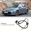 Black brake pad sensor with coiled cable and connector for front wheel brake pad wear sensor toyota prius 2010-2015