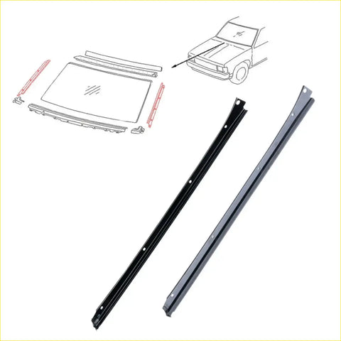 Black and gray metal front windshield side moulding trim strips for nissan pathfinder terrano 1986-1995 car restoration