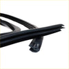 Black rubber front windshield upper center molding seal with tapered multi-layered profile for nissan sentra
