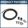 Black rubber front windshield washer hose kit with two spray nozzles and connectors for toyota sienna 2011-2020