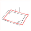Red and black protective screen cover for tablet used as a front windshield weatherstrip on mitsubishi delica l300 van