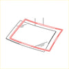 Red and black framed glass screen protector made of weatherstrip for front windshield of mitsubishi l300 1986-1994