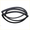 Front windshield weatherstrip for Mitsubishi Triton l020 Dodge Ram 50 made of black rubber with smooth textured surface and reinforced edges