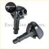 Front windshield wiper washer jet nozzles for mitsubishi vehicles black plastic with sleek molded design and dual spray openings