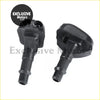 Front windshield wiper washer jet nozzle for mitsubishi vehicles black plastic with sleek molded design and threaded connectors