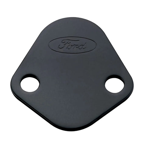 Ford Racing Fuel Pump Block Off Plate - Black Crinkle Finish w/ Ford Oval (Mustang 65-95) — fits Ford Granada Germany