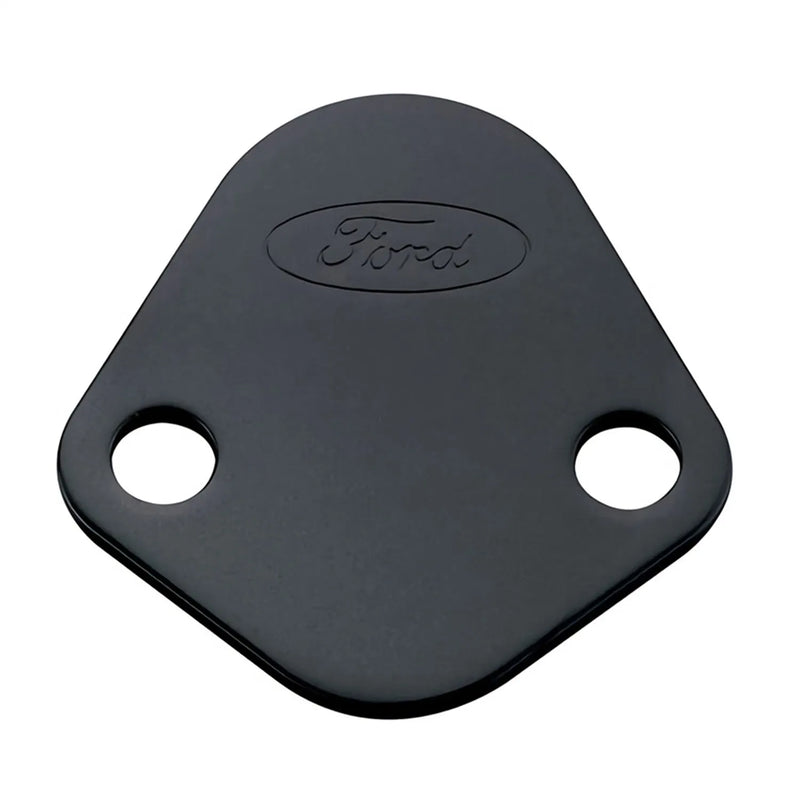Ford Racing Fuel Pump Block Off Plate - Black Crinkle Finish w/ Ford Oval (Mustang 65-95) — fits Ford Granada Germany