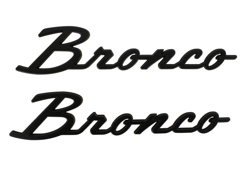 Ford Racing Classic Script Fender Badges - Matte Black Pair (Bronco 21+)