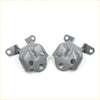 Gray metal front right side door hinge covers with matte finish and circular cutouts for mitsubishi triton l200