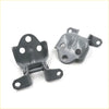 Gray metal front right side door hinges with multiple mounting holes and pivot for mitsubishi triton l200 colt