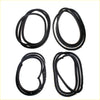 Set of four black rubber weatherstripping seals for mitsubishi galant eterna 1980-1984 door window frames