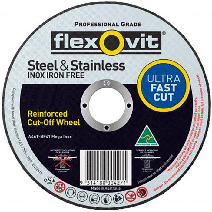 Flexovit Cut Off Wheel 10 X 125 X 1 X 22mm 66252844384