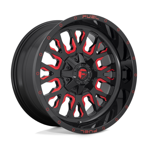 Fuel Stroke D612 17x9 6x135/6x139.7 +1mm Gloss Black Red Tint (Clear Coat)
