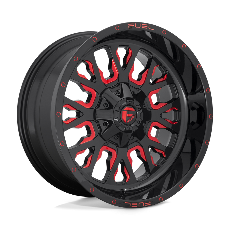 Fuel Stroke D612 17x9 6x135/6x139.7 +1mm Gloss Black Red Tint (Clear Coat)
