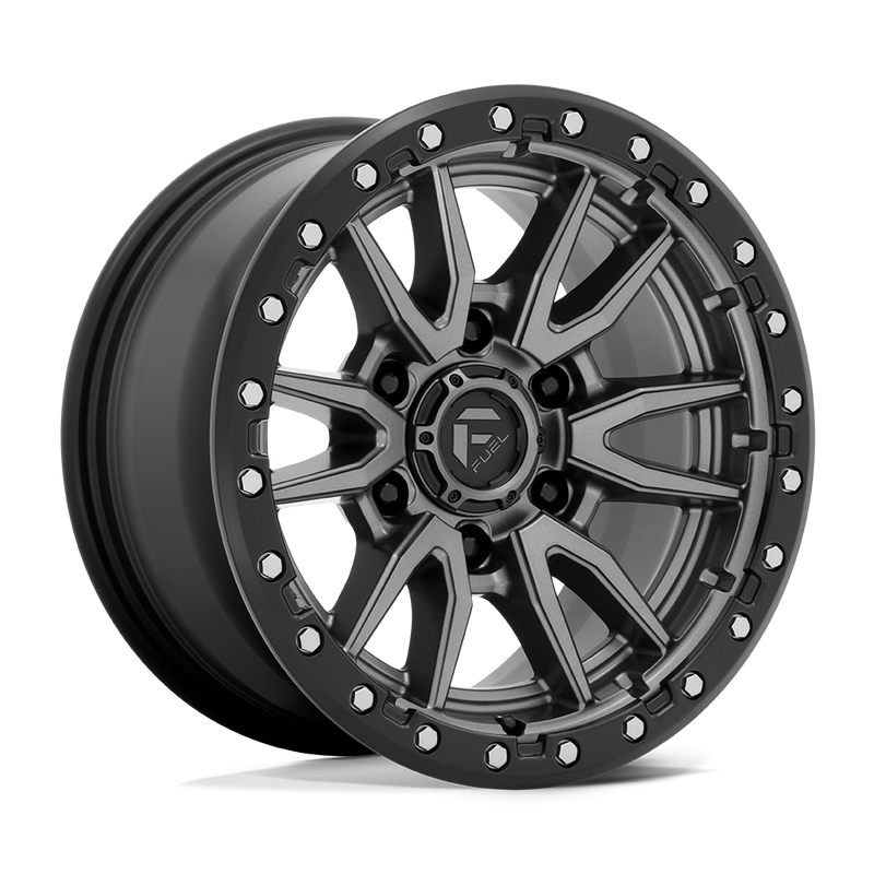 Fuel Rebel D680 18x9 6x139.7 +20mm Matte Gunmetal Black Bead Ring