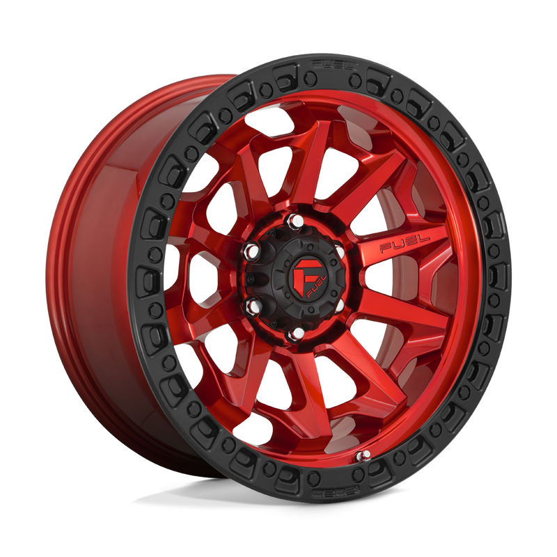 Fuel Covert D695 16x8 6x139.7 +1mm Gloss Red Black Bead Ring