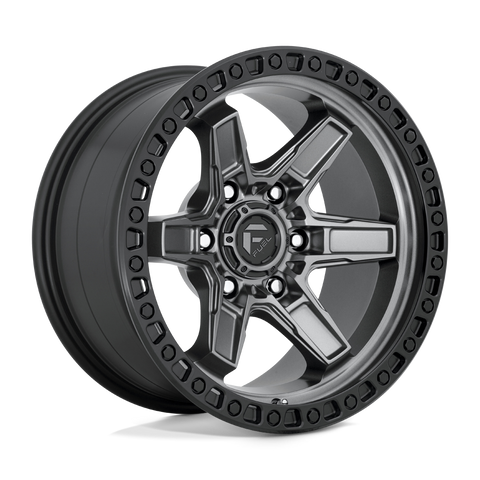 Fuel Kicker D698 17x9 6x139.7 +1mm Matte Gunmetal Black Bead Ring