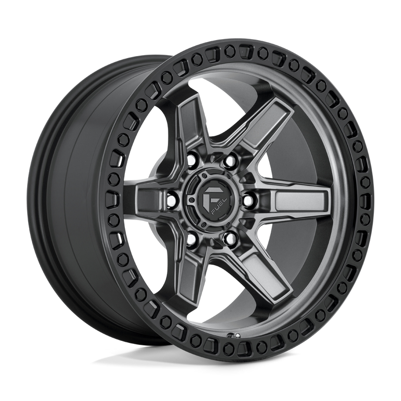 Fuel Kicker D698 17x9 6x139.7 +1mm Matte Gunmetal Black Bead Ring