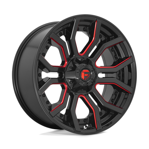 Fuel Rage D712 20x9 5x127/5x139.7 +1mm Gloss Black Red Tint (Clear Coat)