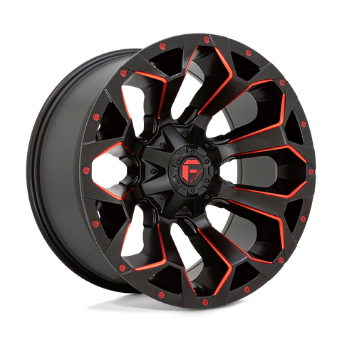 Fuel Assault D787 17x8.5 5x114.3/5x127 +14mm Matte Black Red Milled