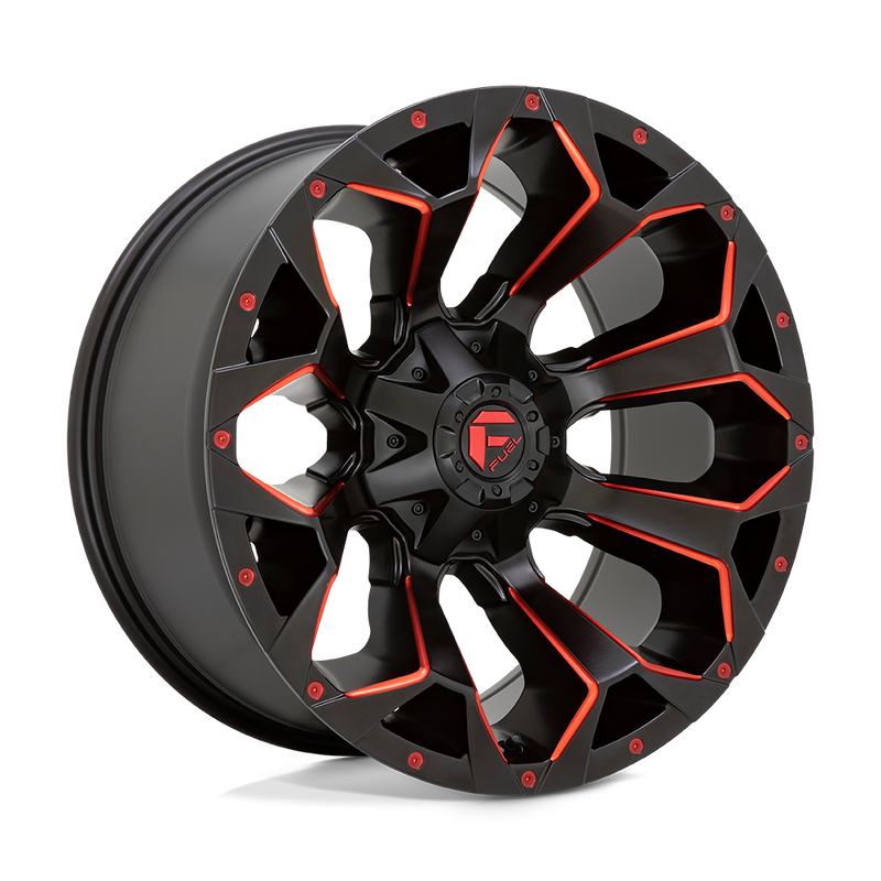 Fuel Assault D787 17x8.5 5x114.3/5x127 +14mm Matte Black Red Milled