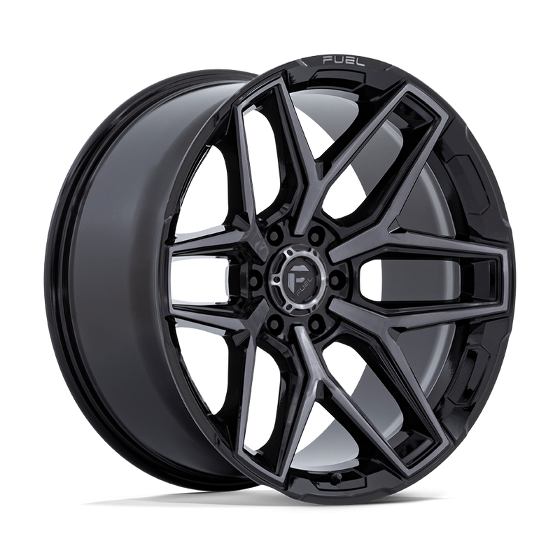 Fuel Flux 18x9 6x139.7 +20mm Gloss Black Gray Tint Clear Coat
