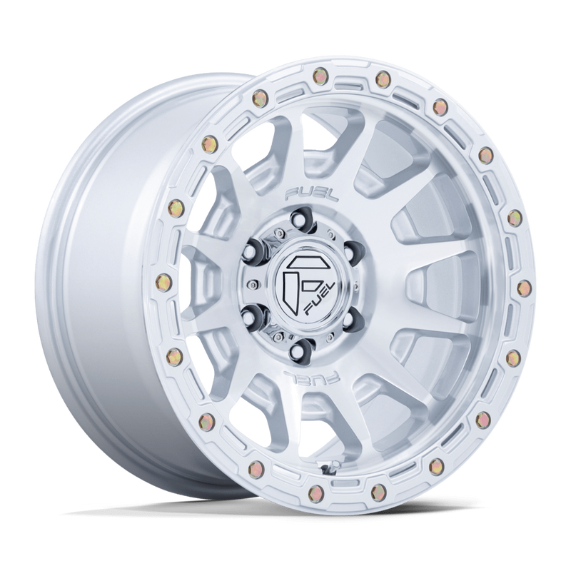 Fuel Fortress FC884 17x8.5 6x139.7 0mm Gloss Silver Machined Face