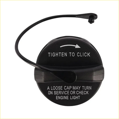 Black plastic fuel cap with integrated handle and tether for jeep wrangler jk tj 2003–2018 shown from back side