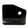 Black glossy plastic fuel door cover with circular cutout for nissan hardbody pathfinder 1985-1999 back side
