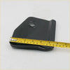 Black plastic fuel door cover back with central hole and molded edges for Nissan Hardbody Pathfinder 1985-1999