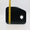 Black plastic fuel door cover with circular cutout for toyota hilux rn50 n60 ln70 mighty-x 1983-1988 back side