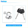 Silver metallic fuel door lock cylinder set with two black key fobs for toyota 4runner pickup