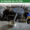 Black engine oil filter with four bolts and cross indentation mounted on toyota hilux kun16 fuel filter from 2005 2015