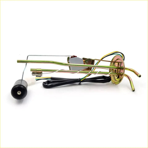 Metallic fuel gauge sending unit with black float green and gold tubing and wiring for nissan sentra b11 1.6l